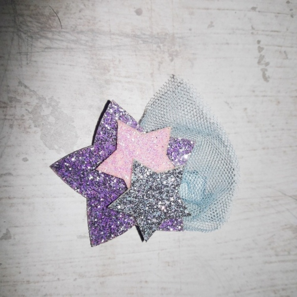 Glitter Felt Unicorn Star Barrette Hair Clip Set - Picture 7 of 8